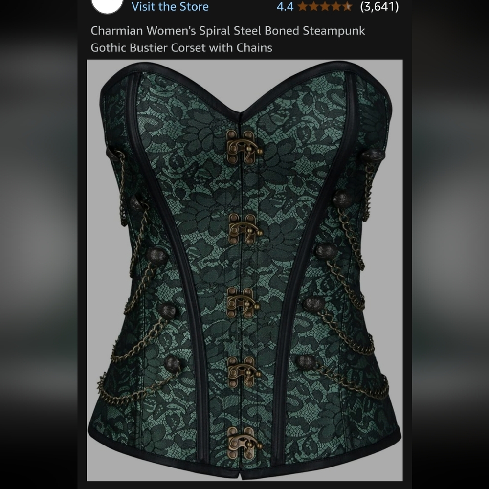 Green Lace Corset with Chains